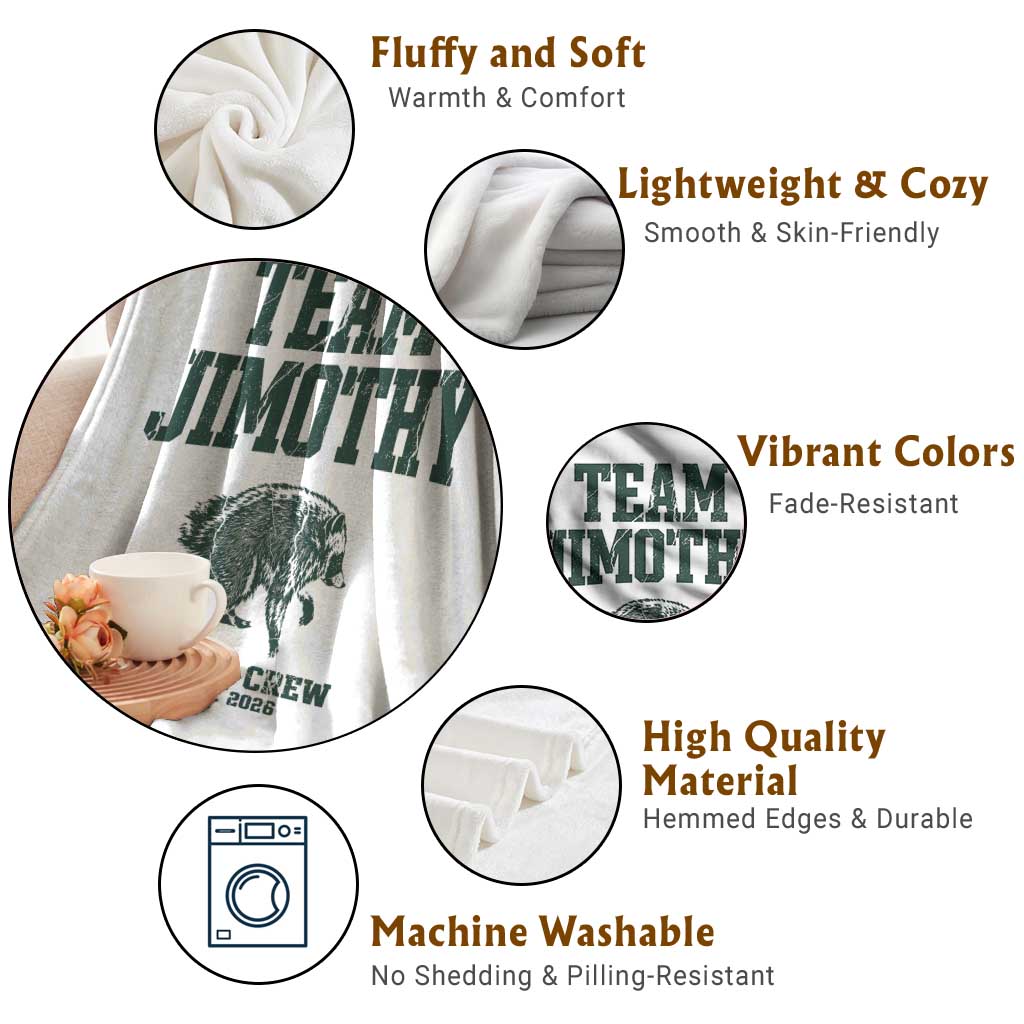 Team Jimothy Night Crew Est 2026 Viral Seattle Raccoon Throw Blanket Feral Legend Trash Panda Vintage Athletic Style Graphic
