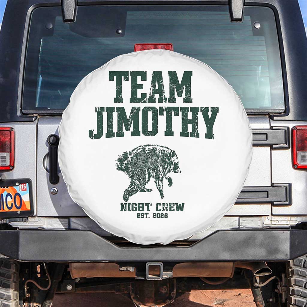 Team Jimothy Night Crew Est 2026 Viral Seattle Raccoon Spare Tire Cover Feral Legend Trash Panda Vintage Athletic Style Graphic