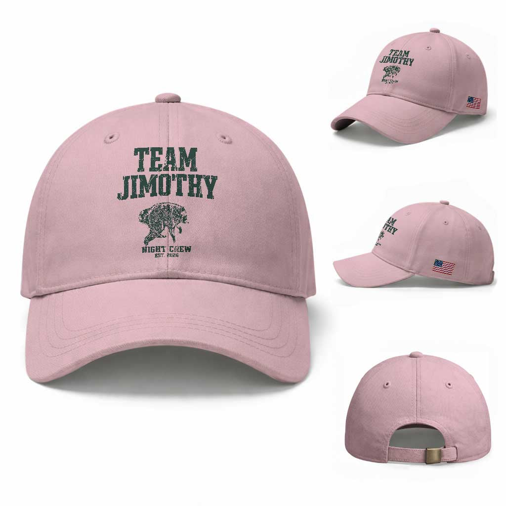 Team Jimothy Night Crew Est 2026 Viral Seattle Raccoon Baseball Cap Feral Legend Trash Panda Vintage Athletic Style Graphic