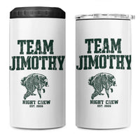 Team Jimothy Night Crew Est 2026 Viral Seattle Raccoon 4 in 1 Can Cooler Tumbler Feral Legend Trash Panda Vintage Athletic Style Graphic