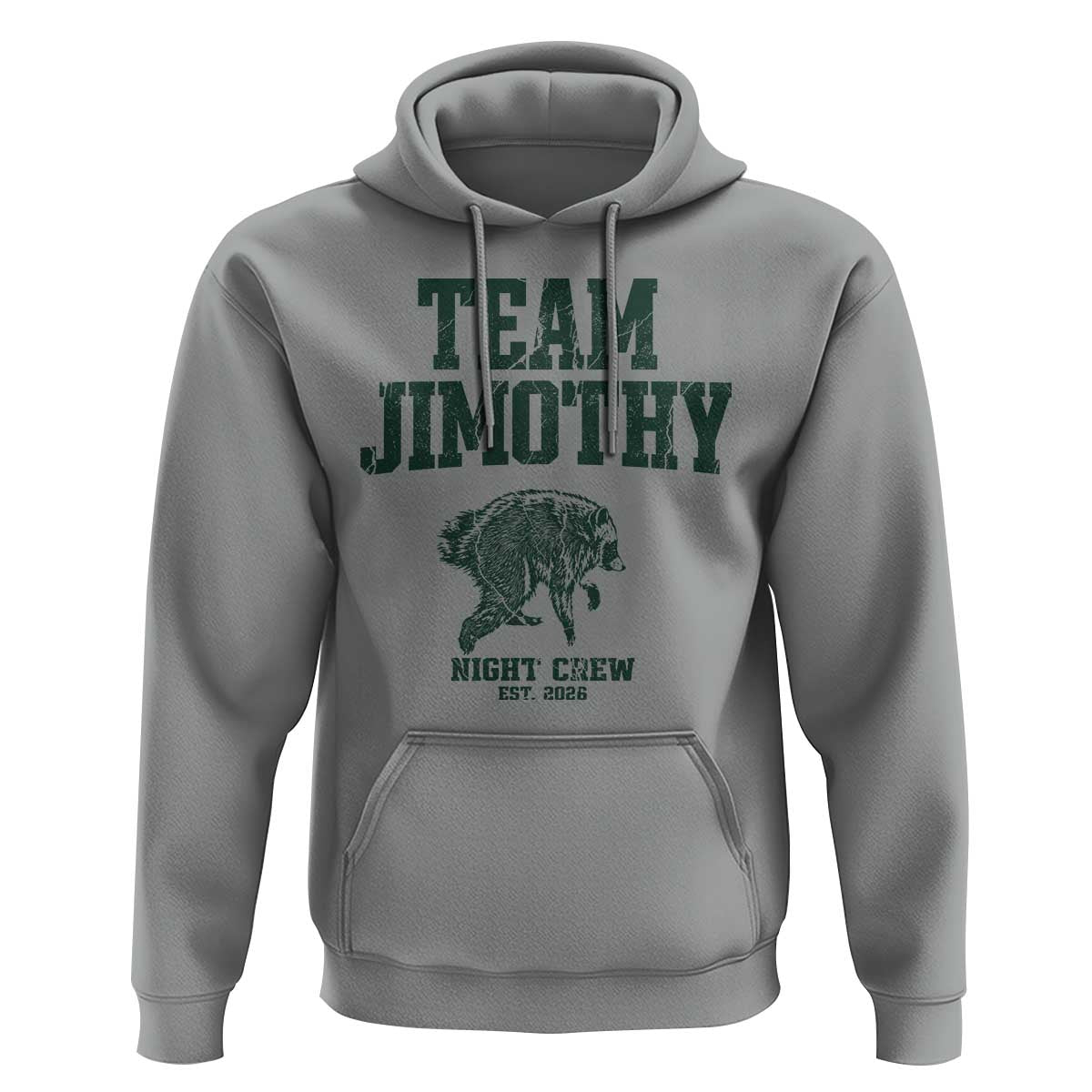 Team Jimothy Night Crew Est 2026 Viral Seattle Raccoon Hoodie Feral Legend Trash Panda Vintage Athletic Style Graphic