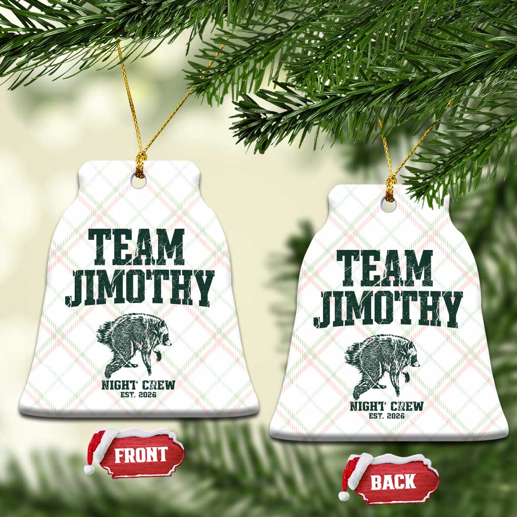 Team Jimothy Night Crew Est 2026 Viral Seattle Raccoon Ceramic Ornament Feral Legend Trash Panda Vintage Athletic Style Graphic