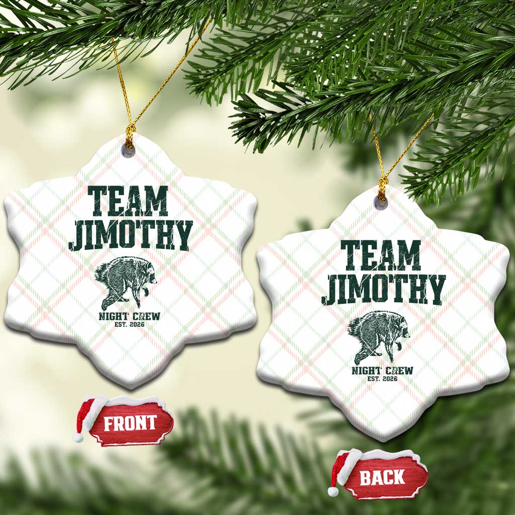 Team Jimothy Night Crew Est 2026 Viral Seattle Raccoon Ceramic Ornament Feral Legend Trash Panda Vintage Athletic Style Graphic
