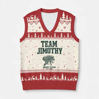 Team Jimothy Night Crew Est 2026 Viral Seattle Raccoon V-Neck Knit Sweater Vest Feral Legend Trash Panda Vintage Athletic Style Graphic