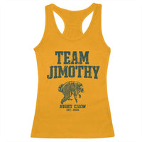 Team Jimothy Night Crew Est 2026 Viral Seattle Raccoon Racerback Tank Top Feral Legend Trash Panda Vintage Athletic Style Graphic