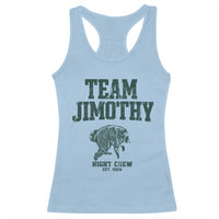 Team Jimothy Night Crew Est 2026 Viral Seattle Raccoon Racerback Tank Top Feral Legend Trash Panda Vintage Athletic Style Graphic