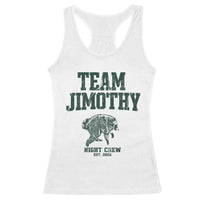 Team Jimothy Night Crew Est 2026 Viral Seattle Raccoon Racerback Tank Top Feral Legend Trash Panda Vintage Athletic Style Graphic