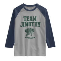 Team Jimothy Night Crew Est 2026 Viral Seattle Raccoon Raglan Shirt Feral Legend Trash Panda Vintage Athletic Style Graphic