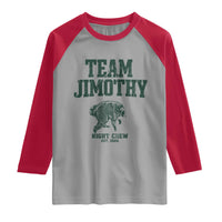 Team Jimothy Night Crew Est 2026 Viral Seattle Raccoon Raglan Shirt Feral Legend Trash Panda Vintage Athletic Style Graphic