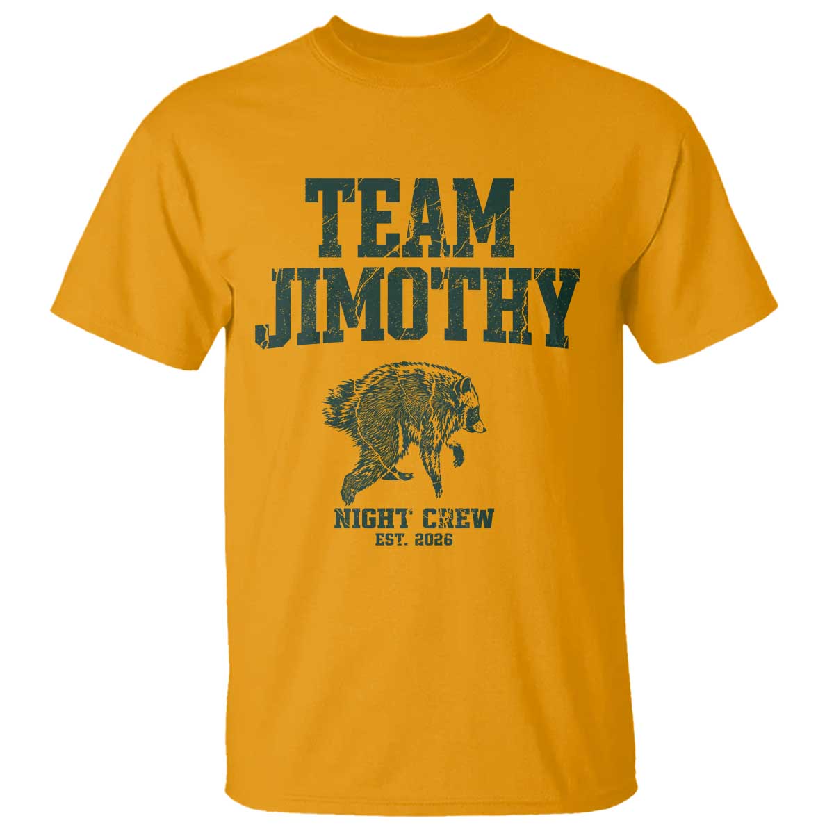 Team Jimothy Night Crew Est 2026 Viral Seattle Raccoon T Shirt Feral Legend Trash Panda Vintage Athletic Style Graphic