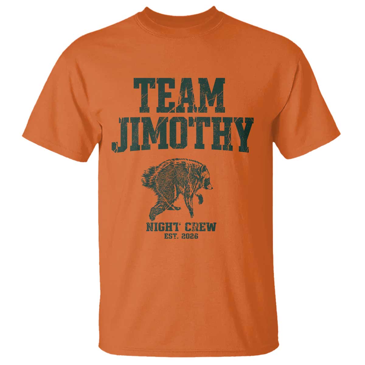 Team Jimothy Night Crew Est 2026 Viral Seattle Raccoon T Shirt Feral Legend Trash Panda Vintage Athletic Style Graphic