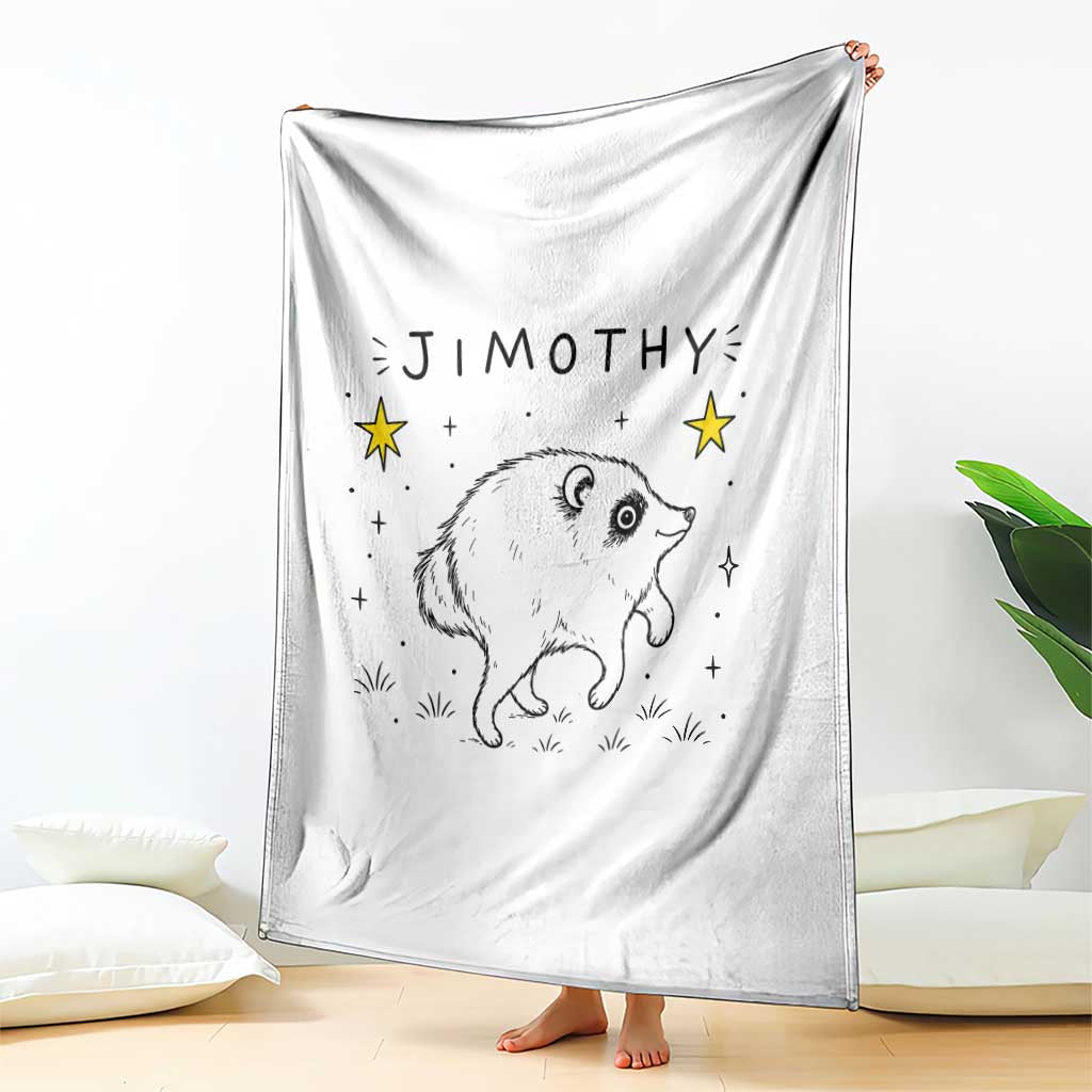 Cute Doodle Starry Jimothy the Raccoon Graphic Throw Blanket Viral Seattle Trash Panda