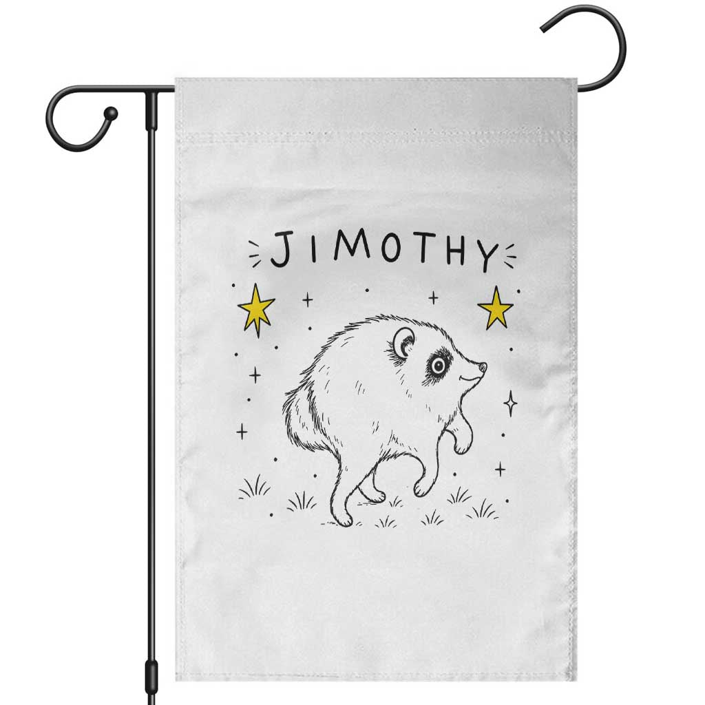 Cute Doodle Starry Jimothy the Raccoon Graphic Garden Flag Viral Seattle Trash Panda