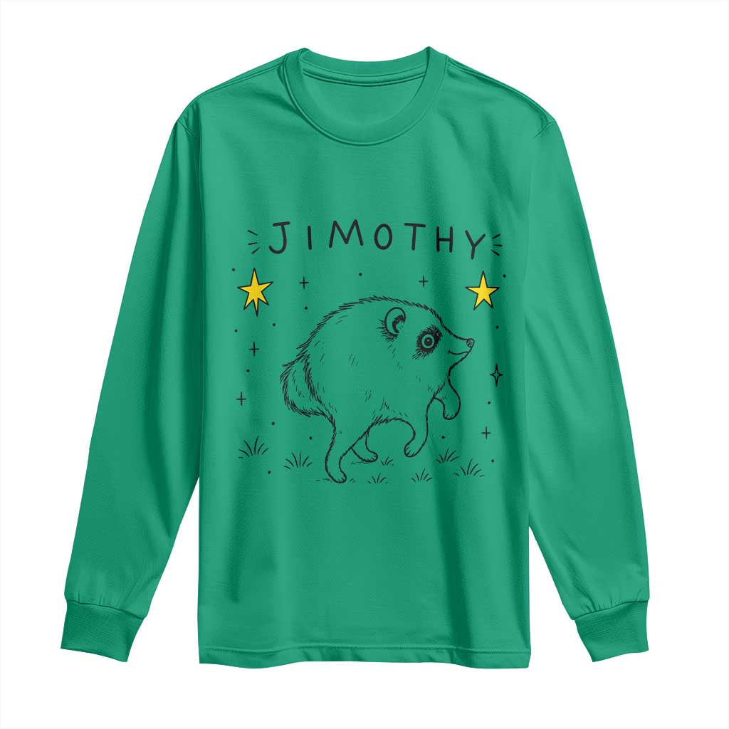 Cute Doodle Starry Jimothy the Raccoon Graphic Long Sleeve Shirt Viral Seattle Trash Panda