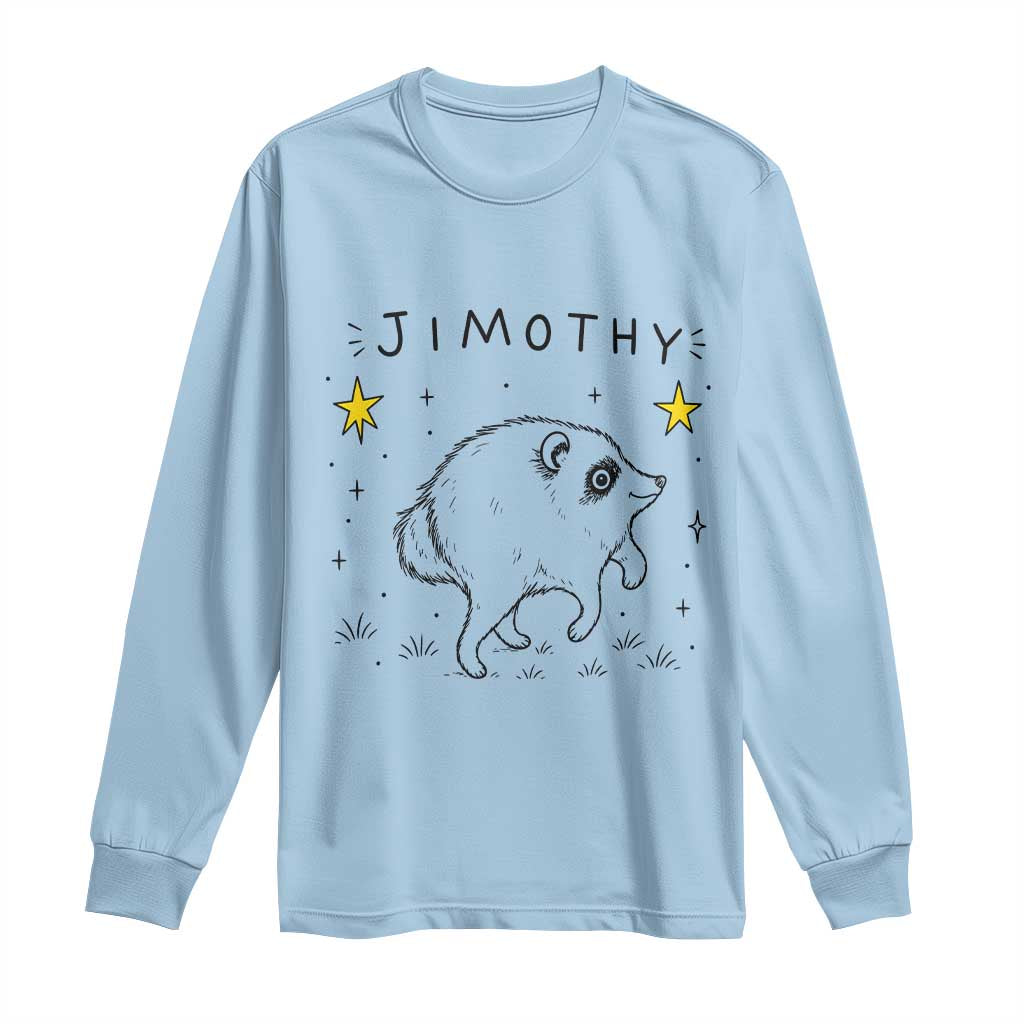 Cute Doodle Starry Jimothy the Raccoon Graphic Long Sleeve Shirt Viral Seattle Trash Panda