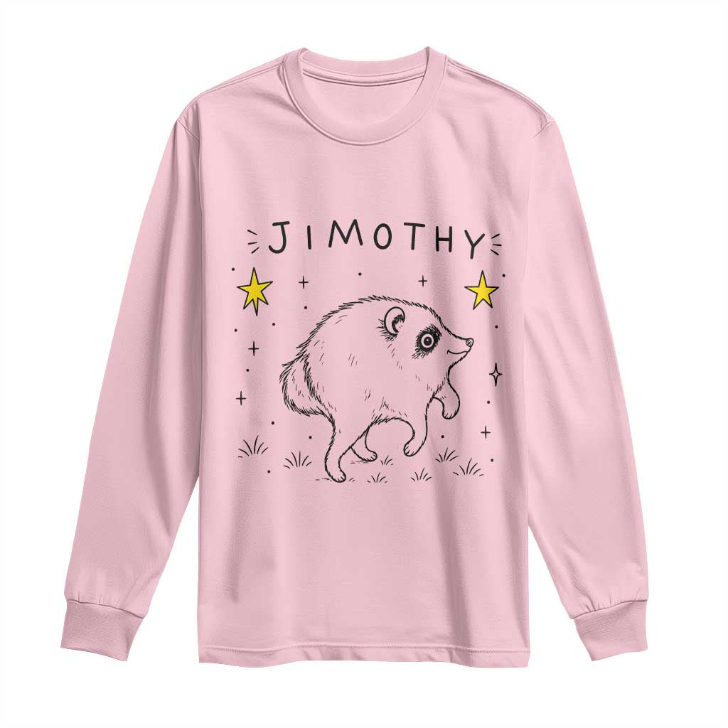 Cute Doodle Starry Jimothy the Raccoon Graphic Long Sleeve Shirt Viral Seattle Trash Panda