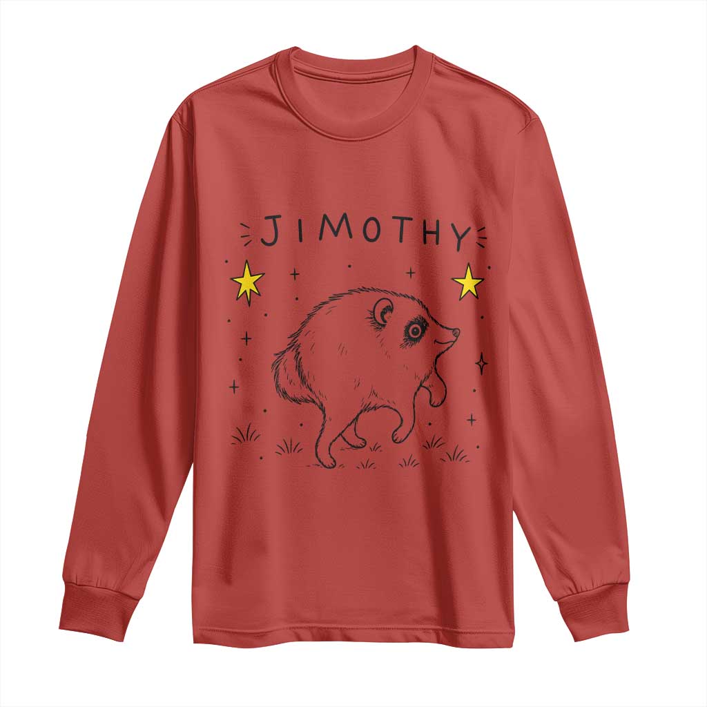 Cute Doodle Starry Jimothy the Raccoon Graphic Long Sleeve Shirt Viral Seattle Trash Panda