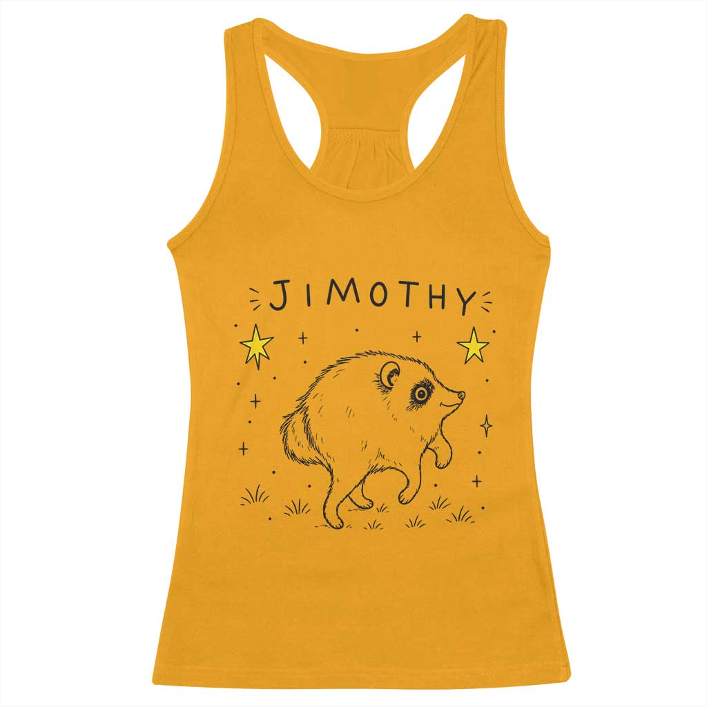 Cute Doodle Starry Jimothy the Raccoon Graphic Racerback Tank Top Viral Seattle Trash Panda