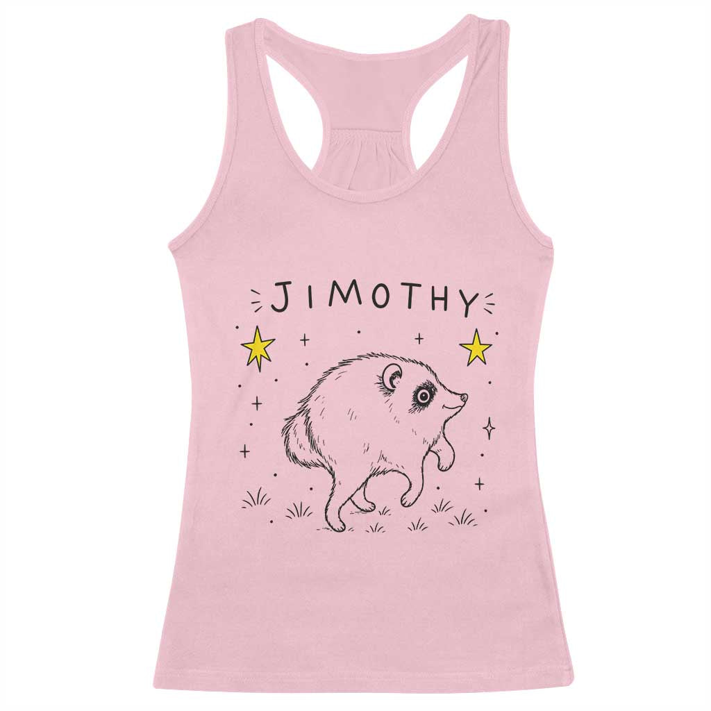 Cute Doodle Starry Jimothy the Raccoon Graphic Racerback Tank Top Viral Seattle Trash Panda