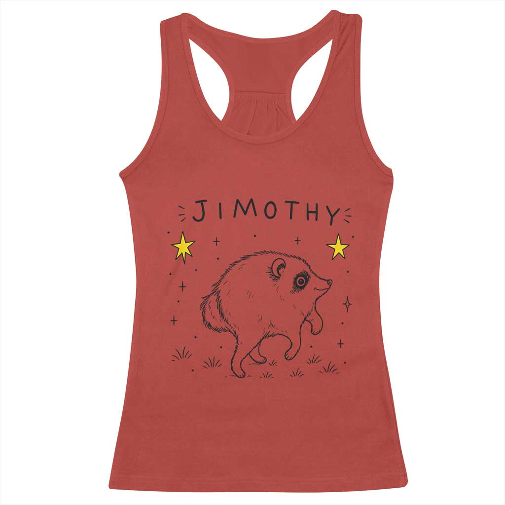 Cute Doodle Starry Jimothy the Raccoon Graphic Racerback Tank Top Viral Seattle Trash Panda
