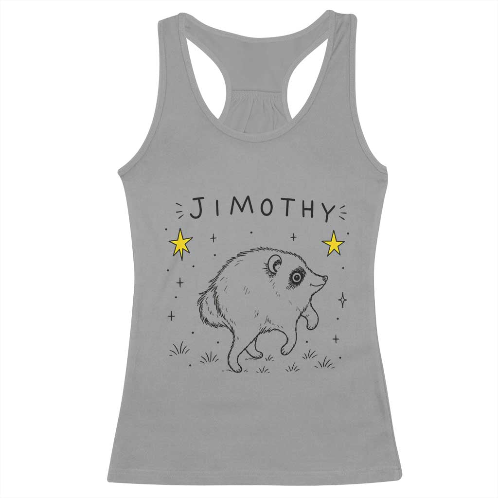 Cute Doodle Starry Jimothy the Raccoon Graphic Racerback Tank Top Viral Seattle Trash Panda