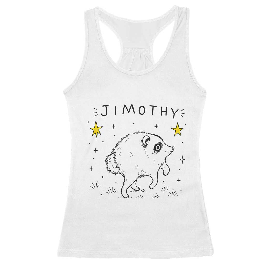 Cute Doodle Starry Jimothy the Raccoon Graphic Racerback Tank Top Viral Seattle Trash Panda