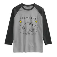 Cute Doodle Starry Jimothy the Raccoon Graphic Raglan Shirt Viral Seattle Trash Panda