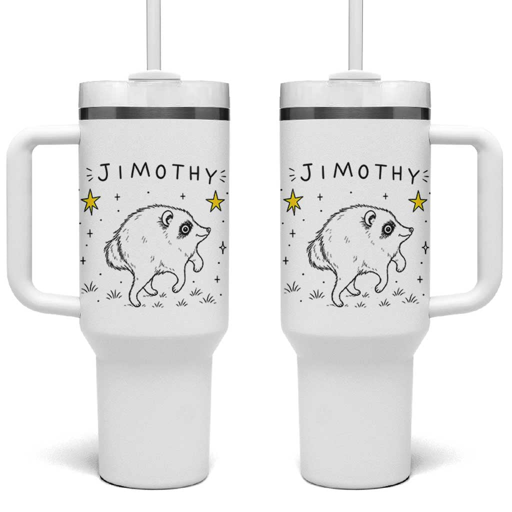 Cute Doodle Starry Jimothy the Raccoon Graphic Tumbler With Handle Viral Seattle Trash Panda