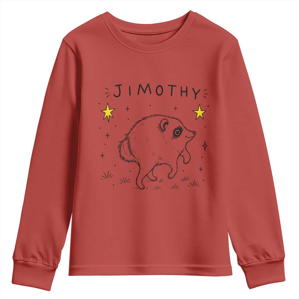 Cute Doodle Starry Jimothy the Raccoon Graphic Youth Sweatshirt Viral Seattle Trash Panda