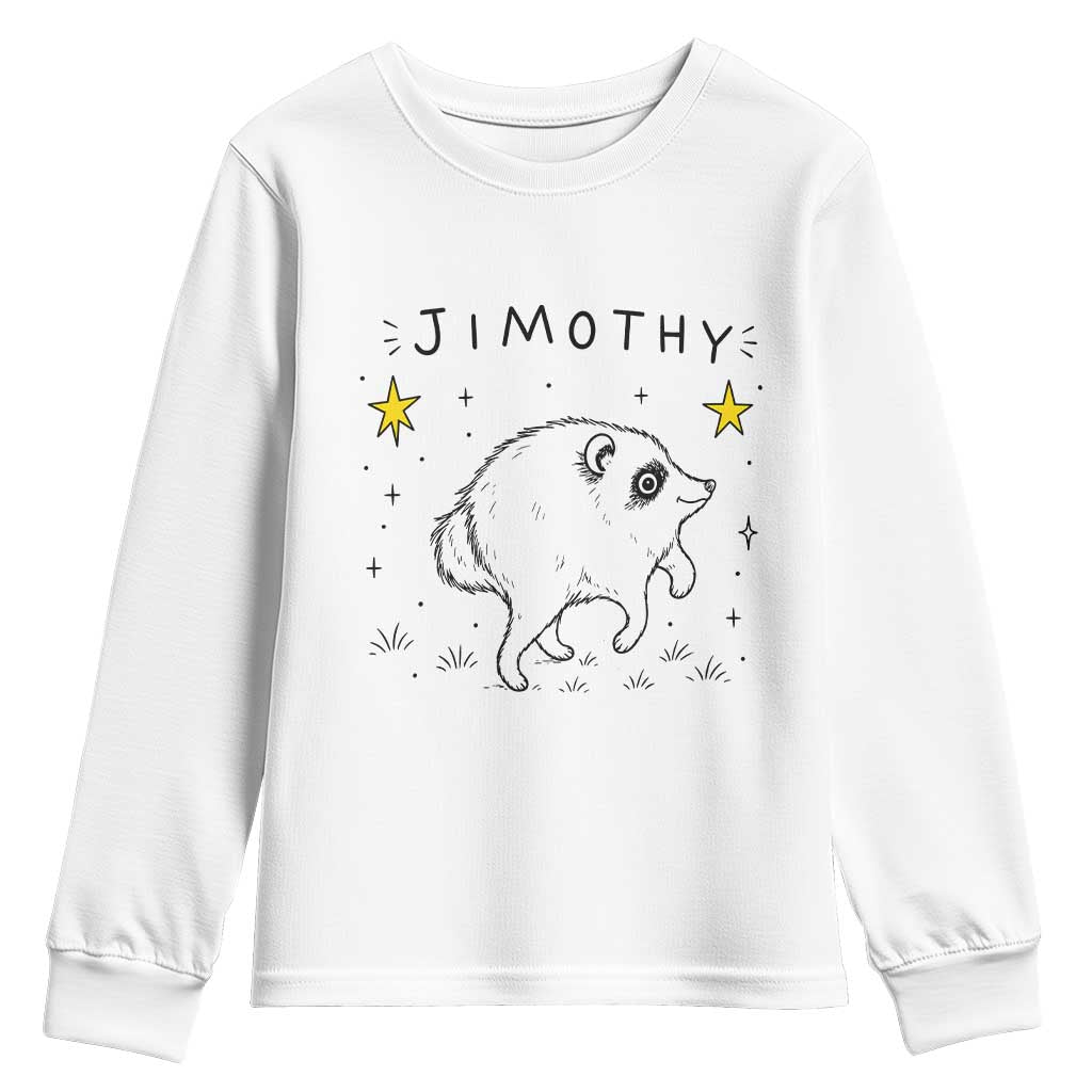 Cute Doodle Starry Jimothy the Raccoon Graphic Youth Sweatshirt Viral Seattle Trash Panda