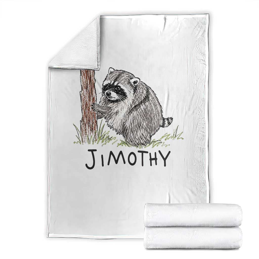 Jimothy Funny Viral Seattle Raccoon Crayon Drawing Graphic Throw Blanket Trash Panda Feral Legend Supporter