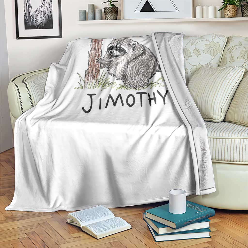 Jimothy Funny Viral Seattle Raccoon Crayon Drawing Graphic Throw Blanket Trash Panda Feral Legend Supporter