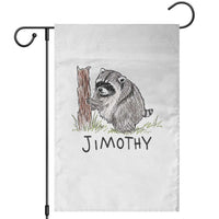 Jimothy Funny Viral Seattle Raccoon Crayon Drawing Graphic Garden Flag Trash Panda Feral Legend Supporter