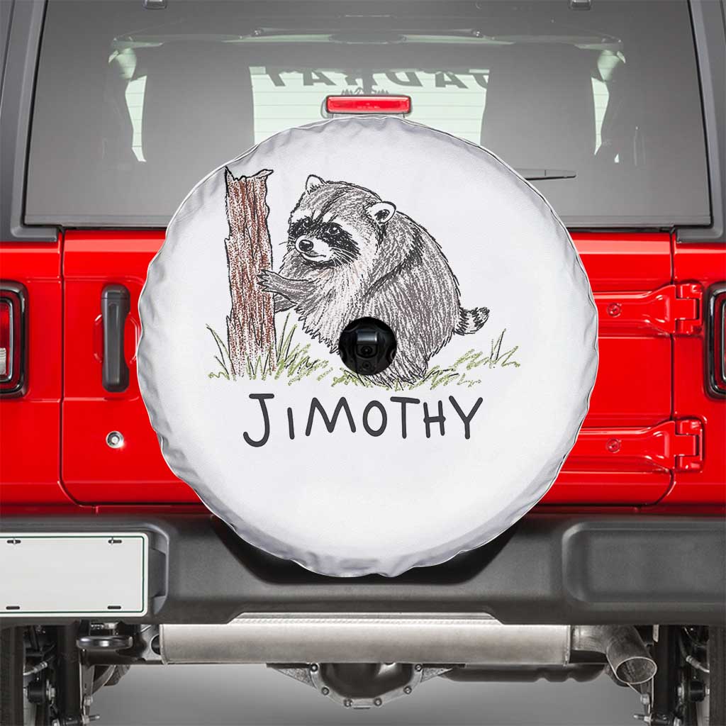 Jimothy Funny Viral Seattle Raccoon Crayon Drawing Graphic Spare Tire Cover Trash Panda Feral Legend Supporter