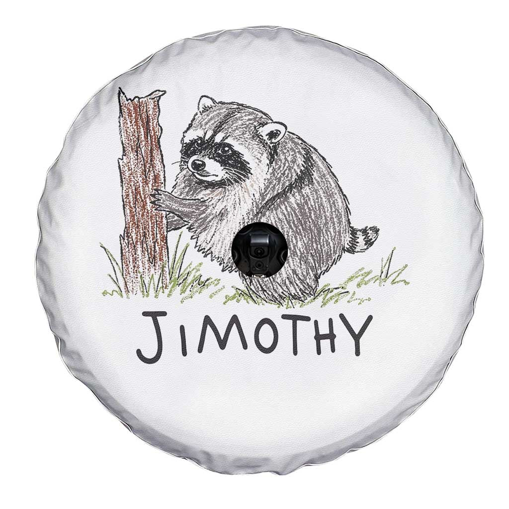 Jimothy Funny Viral Seattle Raccoon Crayon Drawing Graphic Spare Tire Cover Trash Panda Feral Legend Supporter