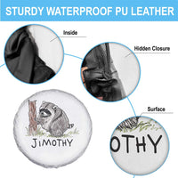 Jimothy Funny Viral Seattle Raccoon Crayon Drawing Graphic Spare Tire Cover Trash Panda Feral Legend Supporter