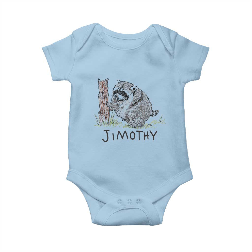 Jimothy Funny Viral Seattle Raccoon Crayon Drawing Graphic Baby Onesie Trash Panda Feral Legend Supporter