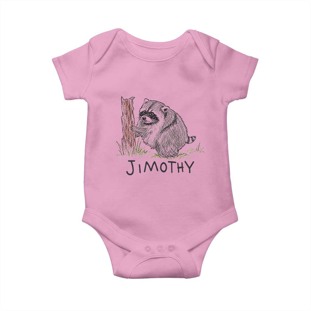 Jimothy Funny Viral Seattle Raccoon Crayon Drawing Graphic Baby Onesie Trash Panda Feral Legend Supporter