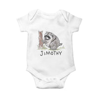 Jimothy Funny Viral Seattle Raccoon Crayon Drawing Graphic Baby Onesie Trash Panda Feral Legend Supporter