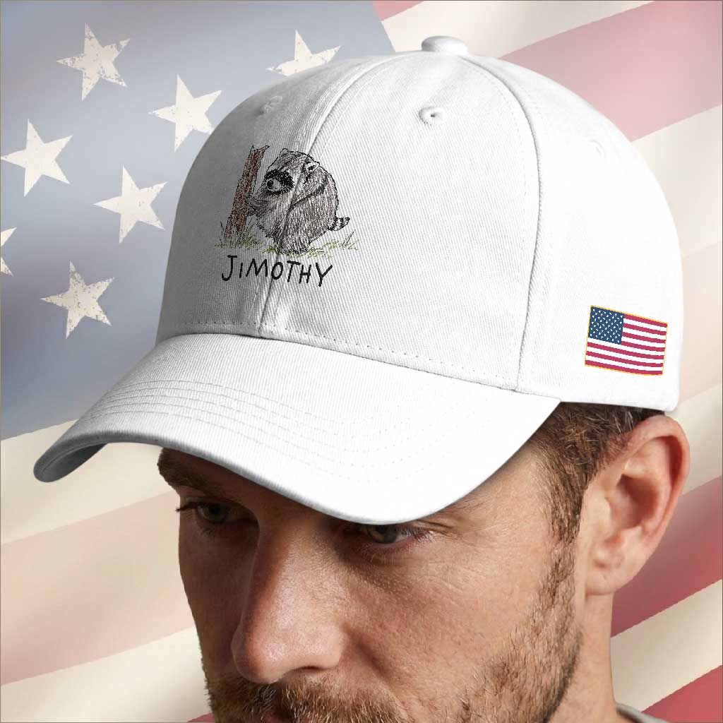 Jimothy Funny Viral Seattle Raccoon Crayon Drawing Graphic Baseball Cap Trash Panda Feral Legend Supporter