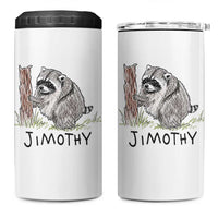 Jimothy Funny Viral Seattle Raccoon Crayon Drawing Graphic 4 in 1 Can Cooler Tumbler Trash Panda Feral Legend Supporter