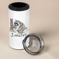 Jimothy Funny Viral Seattle Raccoon Crayon Drawing Graphic 4 in 1 Can Cooler Tumbler Trash Panda Feral Legend Supporter