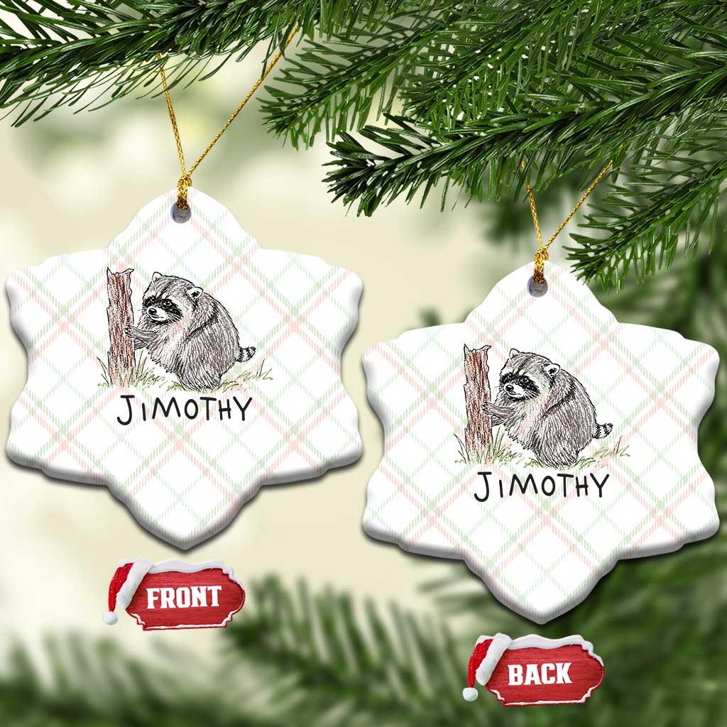 Jimothy Funny Viral Seattle Raccoon Crayon Drawing Graphic Ceramic Ornament Trash Panda Feral Legend Supporter