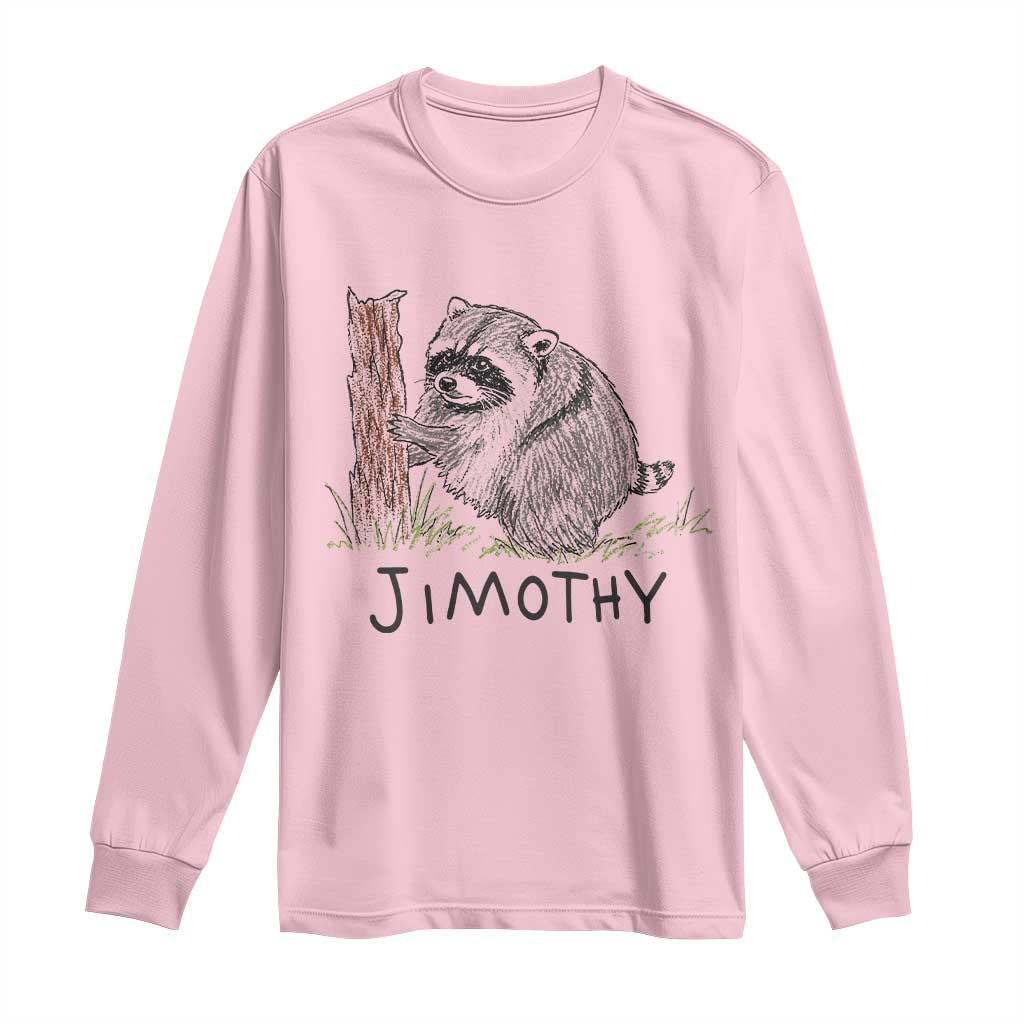 Jimothy Funny Viral Seattle Raccoon Crayon Drawing Graphic Long Sleeve Shirt Trash Panda Feral Legend Supporter