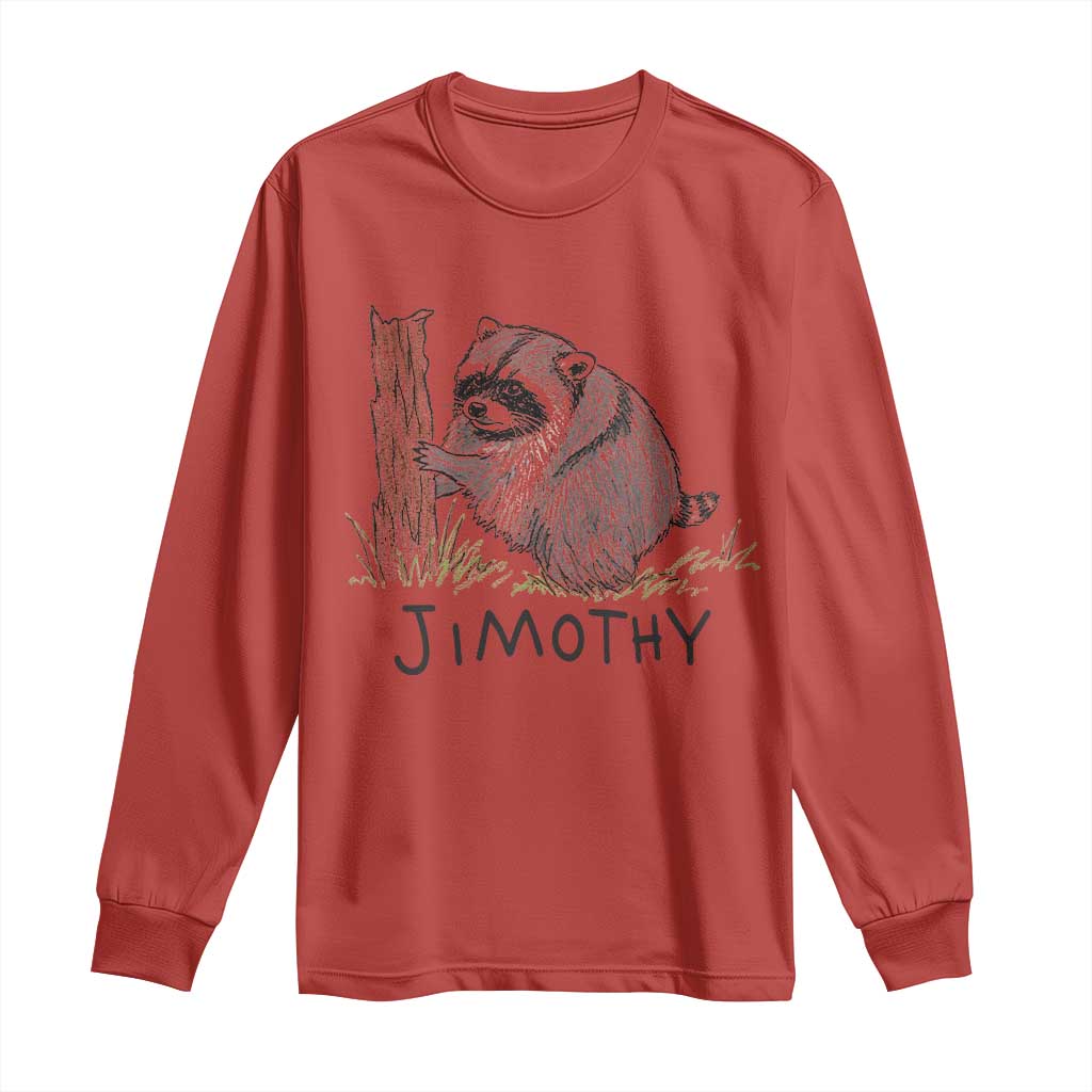 Jimothy Funny Viral Seattle Raccoon Crayon Drawing Graphic Long Sleeve Shirt Trash Panda Feral Legend Supporter