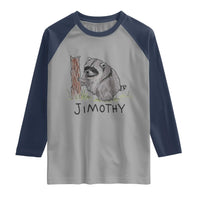Jimothy Funny Viral Seattle Raccoon Crayon Drawing Graphic Raglan Shirt Trash Panda Feral Legend Supporter