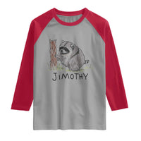 Jimothy Funny Viral Seattle Raccoon Crayon Drawing Graphic Raglan Shirt Trash Panda Feral Legend Supporter