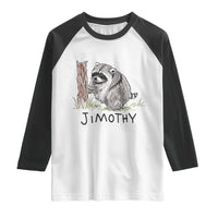 Jimothy Funny Viral Seattle Raccoon Crayon Drawing Graphic Raglan Shirt Trash Panda Feral Legend Supporter