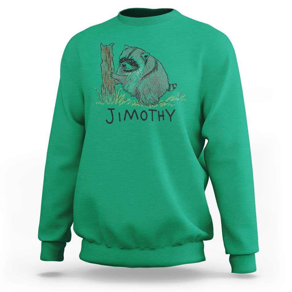 Jimothy Funny Viral Seattle Raccoon Crayon Drawing Graphic Sweatshirt Trash Panda Feral Legend Supporter