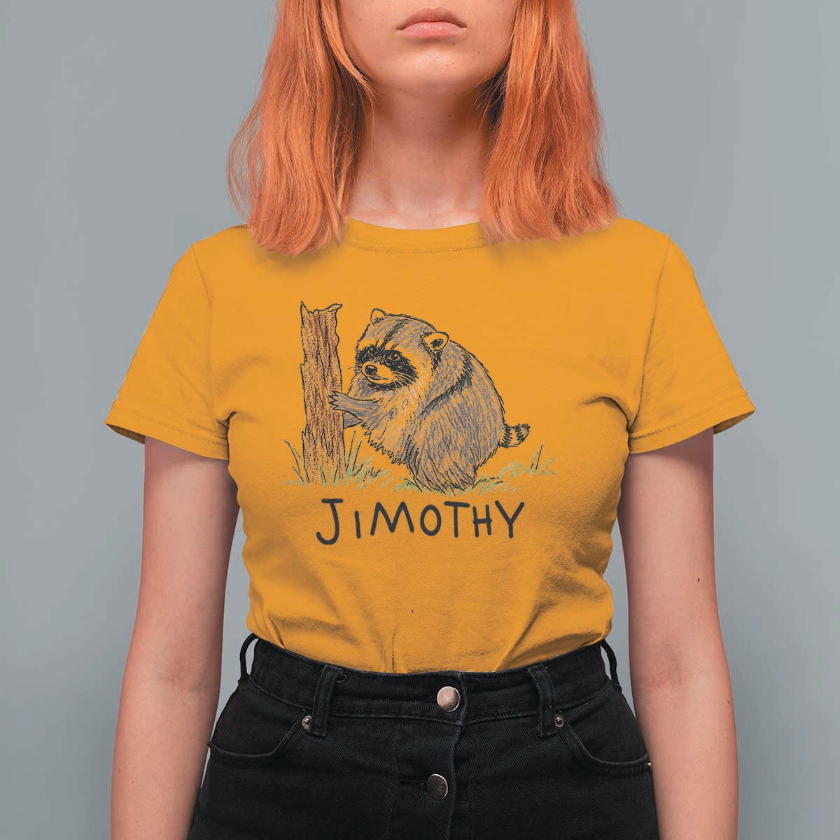 Jimothy Funny Viral Seattle Raccoon Crayon Drawing Graphic T Shirt For Women Trash Panda Feral Legend Supporter